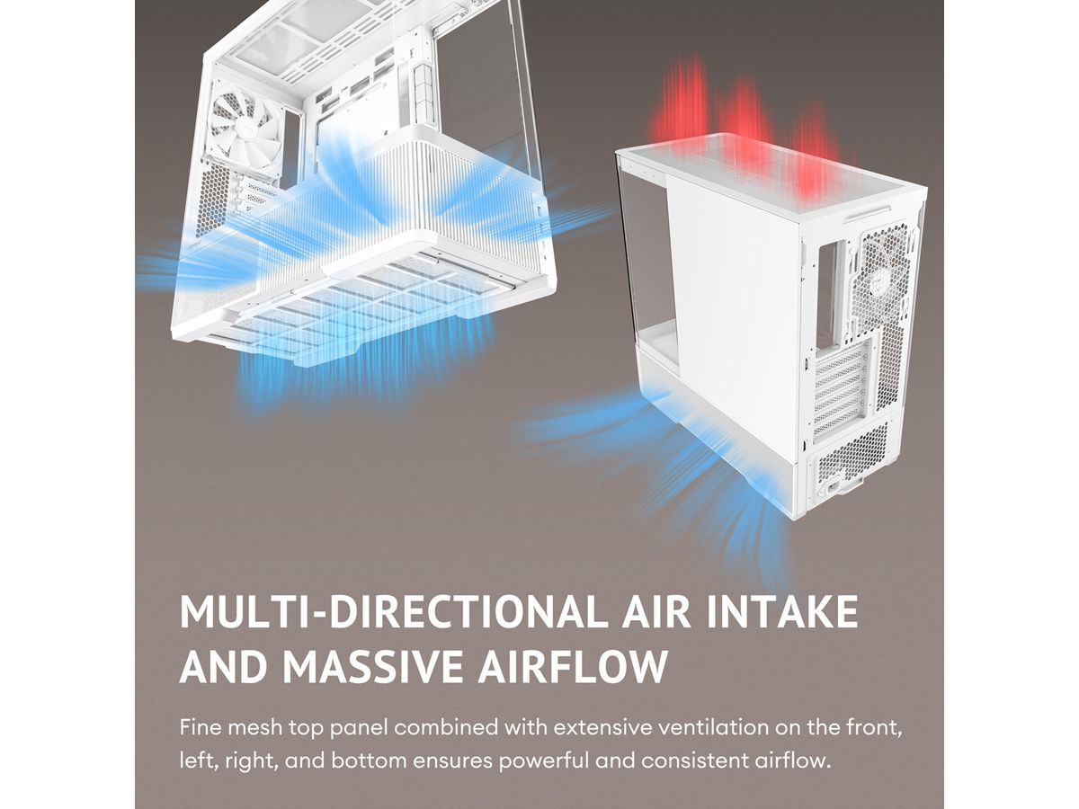 ANTEC Boîtier PC Constellation C6 Curve Air, format ATX Midi Tower, blanc