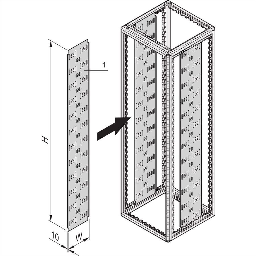 Panneau de câbles Varistar SCHROFF pour armoire de colocation, 496H 110W