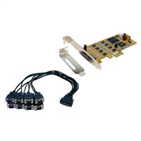 EXSYS EX-45368 Carte PCIe 8x série avec cache LP et câble octopus