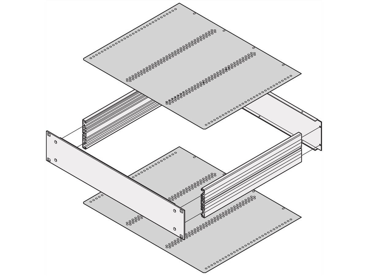 Plaque de recouvrement MultipacPRO SCHROFF pour montage horizontal des tableaux européens, 280 mm