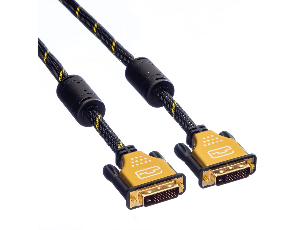 ROLINE GOLD Câble pour écran DVI, M-M, (24+1) dual link, Retail Blister, 5 m