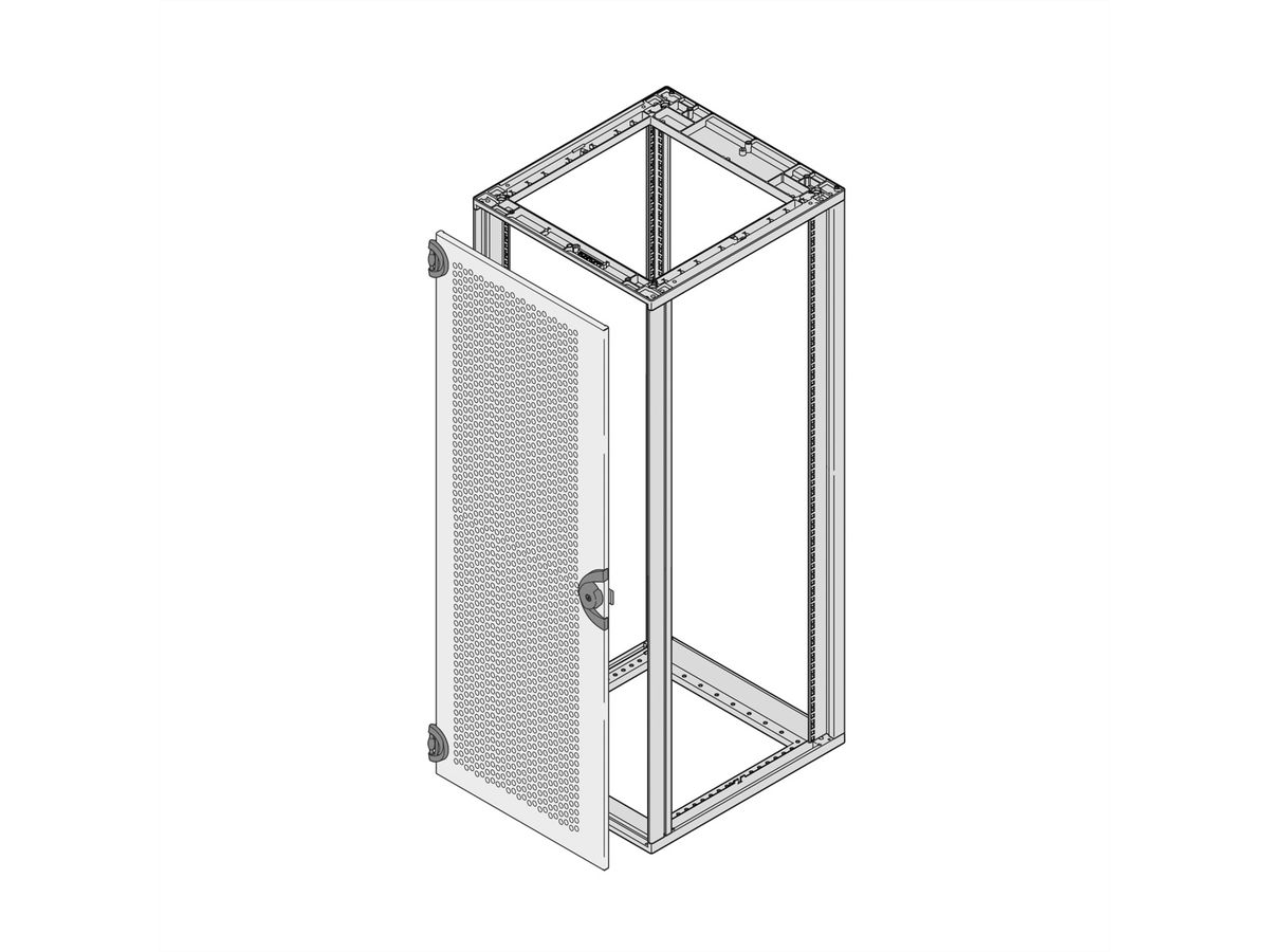 Porte en acier perforée SCHROFF Novastar, 16 U, RAL 7035