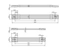 Poignée universelle de SCHROFF, largeur 22 mm, 240 mm