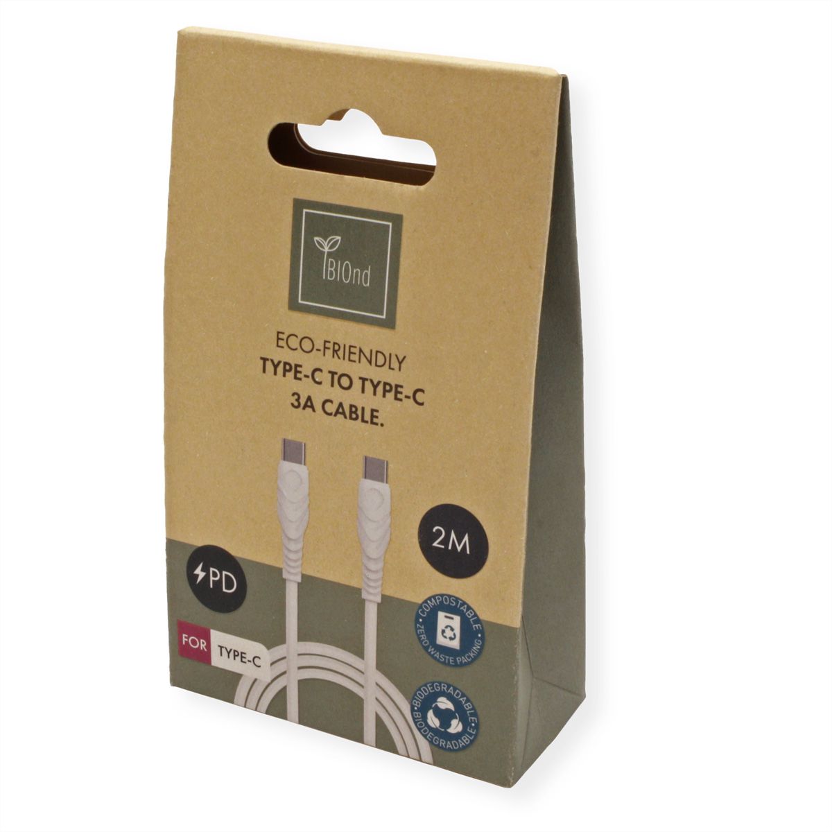 BIOnd BIO-20-TT Câble USB-C vers Type-C 3A, 2 m