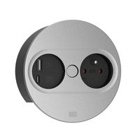 BACHMANN TWIST 2 1xUTE 1xUSB A/C 22W 0,2m GST18 argent rond, Mess.p.Ph. 5G2,5 CEE3x16A Lan Commutation p.D.