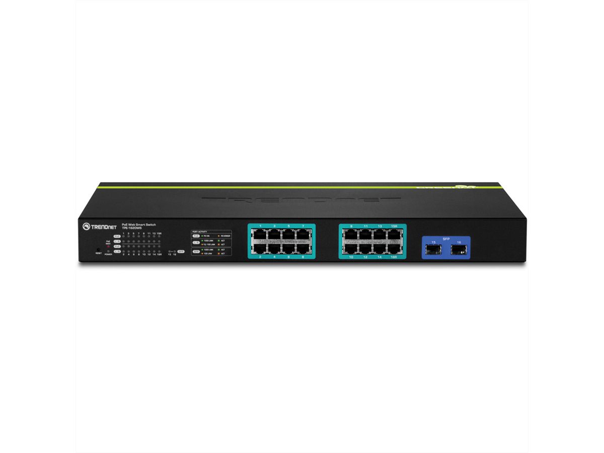 TRENDnet TPE-1620WS Switch PoE+ web smart gigabit à 16 ports