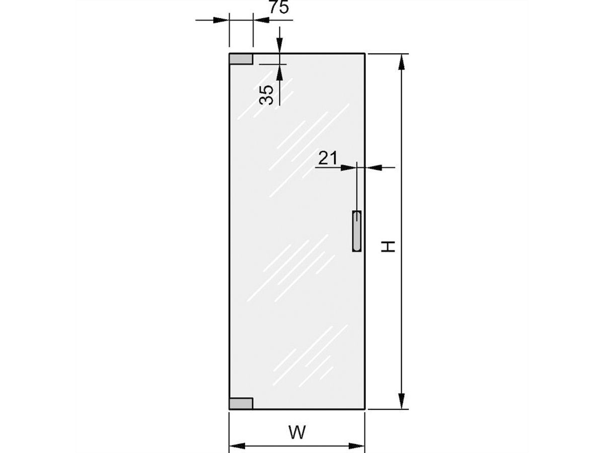 SCHROFF Eurorack, porte en verre, angle d'ouverture de 180°, 47 U 600W