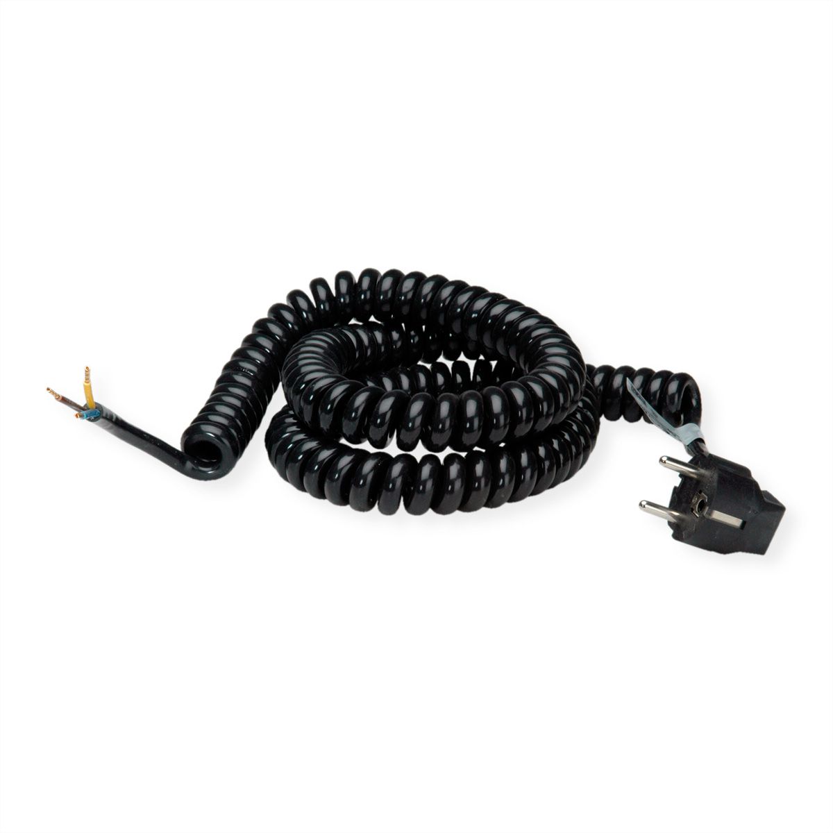 BACHMANN Câble spirale 1-4m noir, H05VV-F 3G1,5mm² AEH/CEE7/7