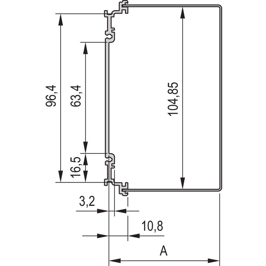 SCHROFF Frame Type Plug-In Unit PRO Kit, With Hood, blindé Version, 3 U, 10 HP, 227 mm