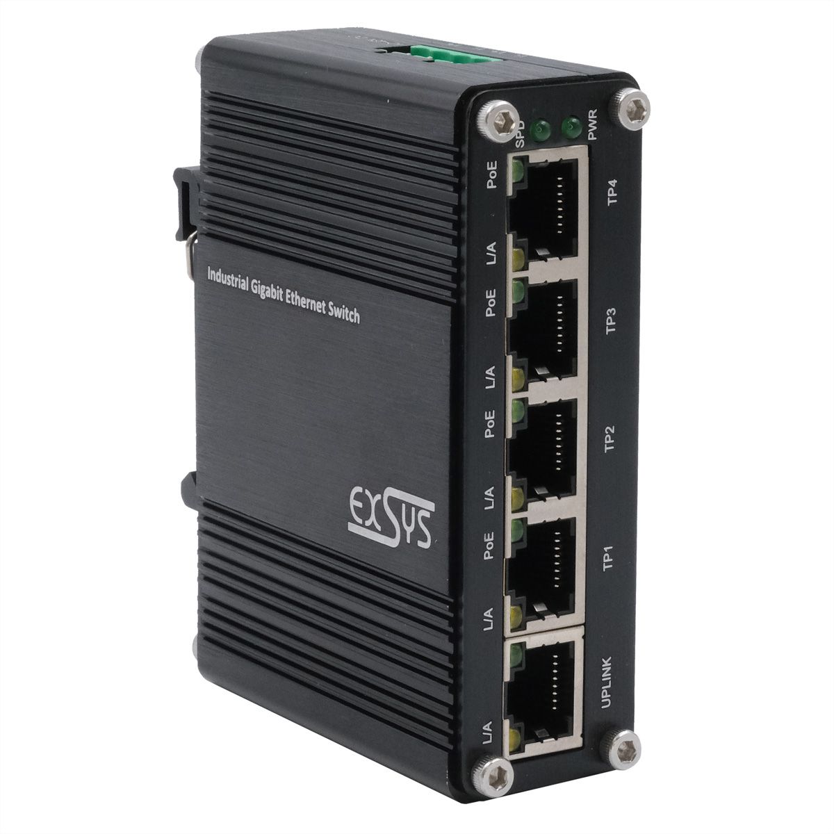 EXSYS EX-62020PoE Switch Ethernet industriel 5 ports PoE