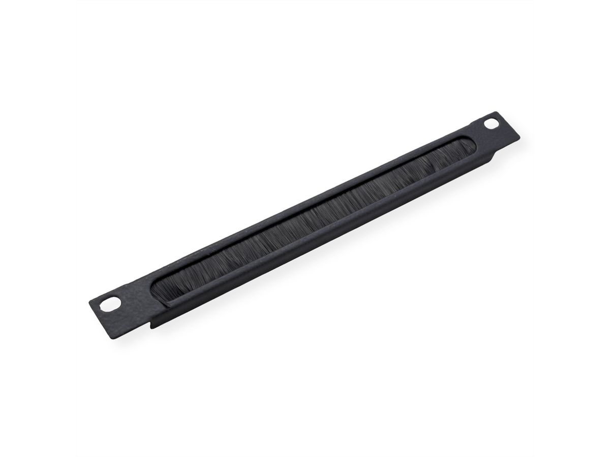 ROLINE 10" Passe-câbles, Avec brosse 0,5U noir