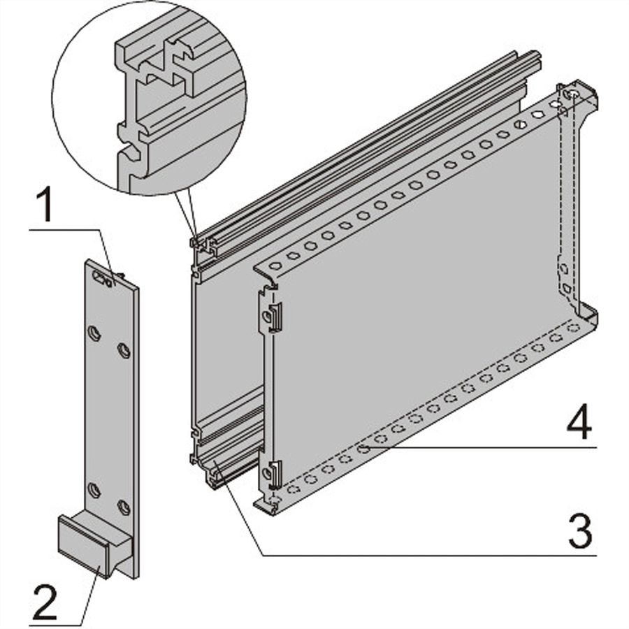 SCHROFF Frame Type Plug-In Unit PRO Kit, avec capot, non blindé, 3 U, 10 HP, 167 mm