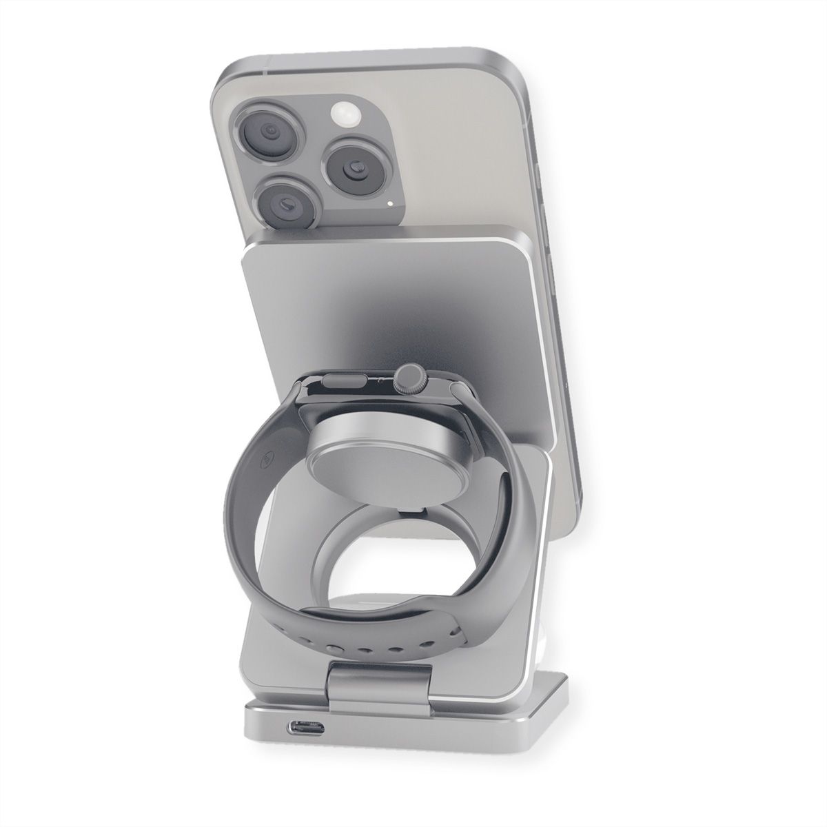 ROLINE Station de charge à induction 3-en-1, pliable, pour appareils APPLE