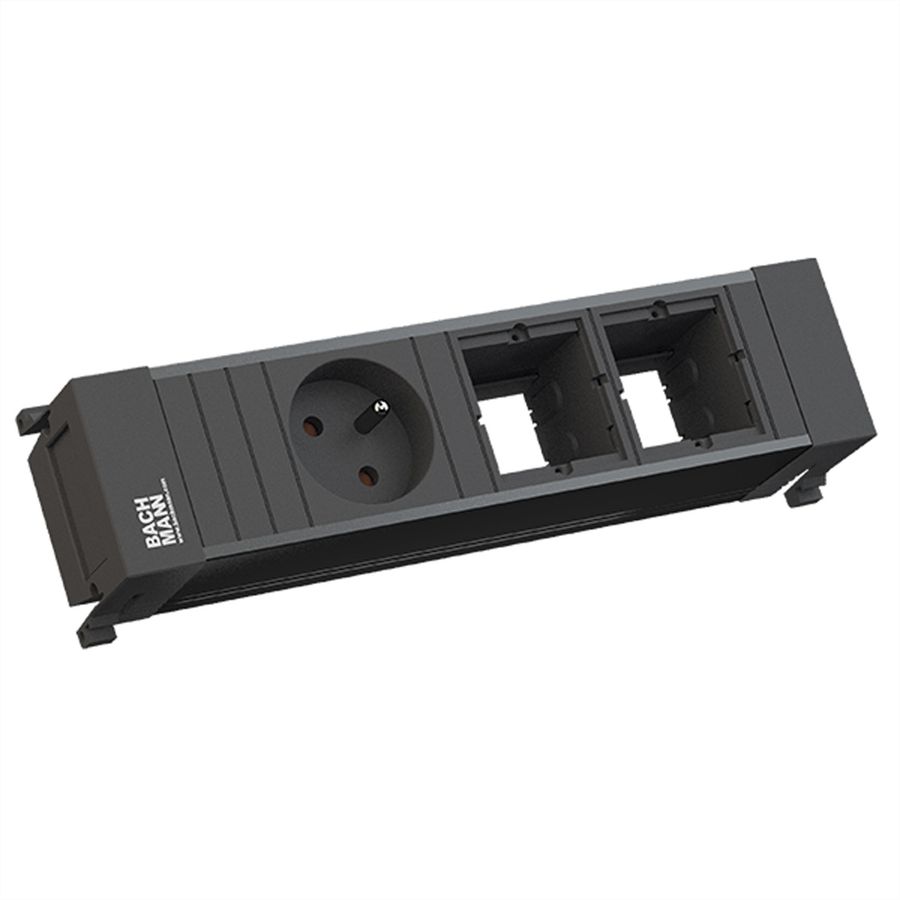 BACHMANN POWER FRAME 1xUTE 2xCM profilé plastique noir