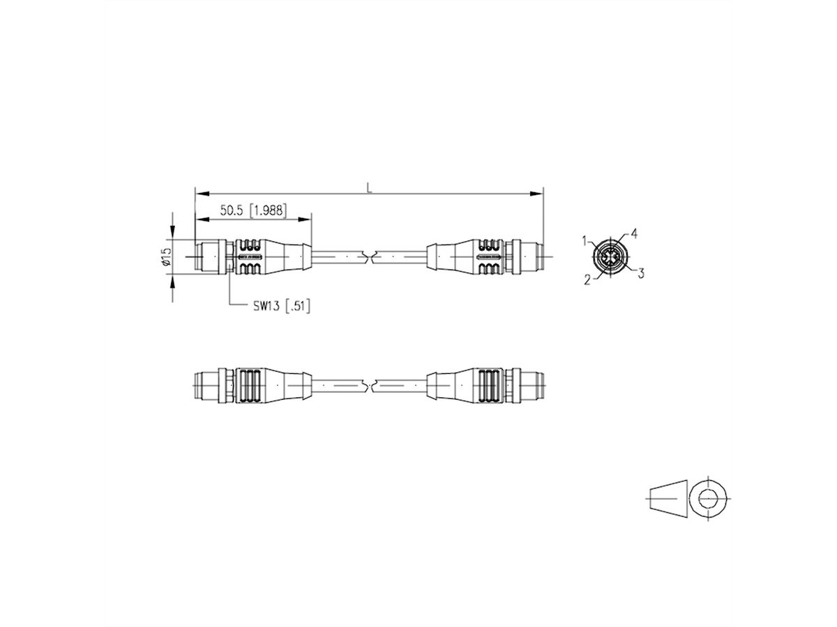 METZ CONNECT Câble Ethernet industriel M12, codage D, 1 m