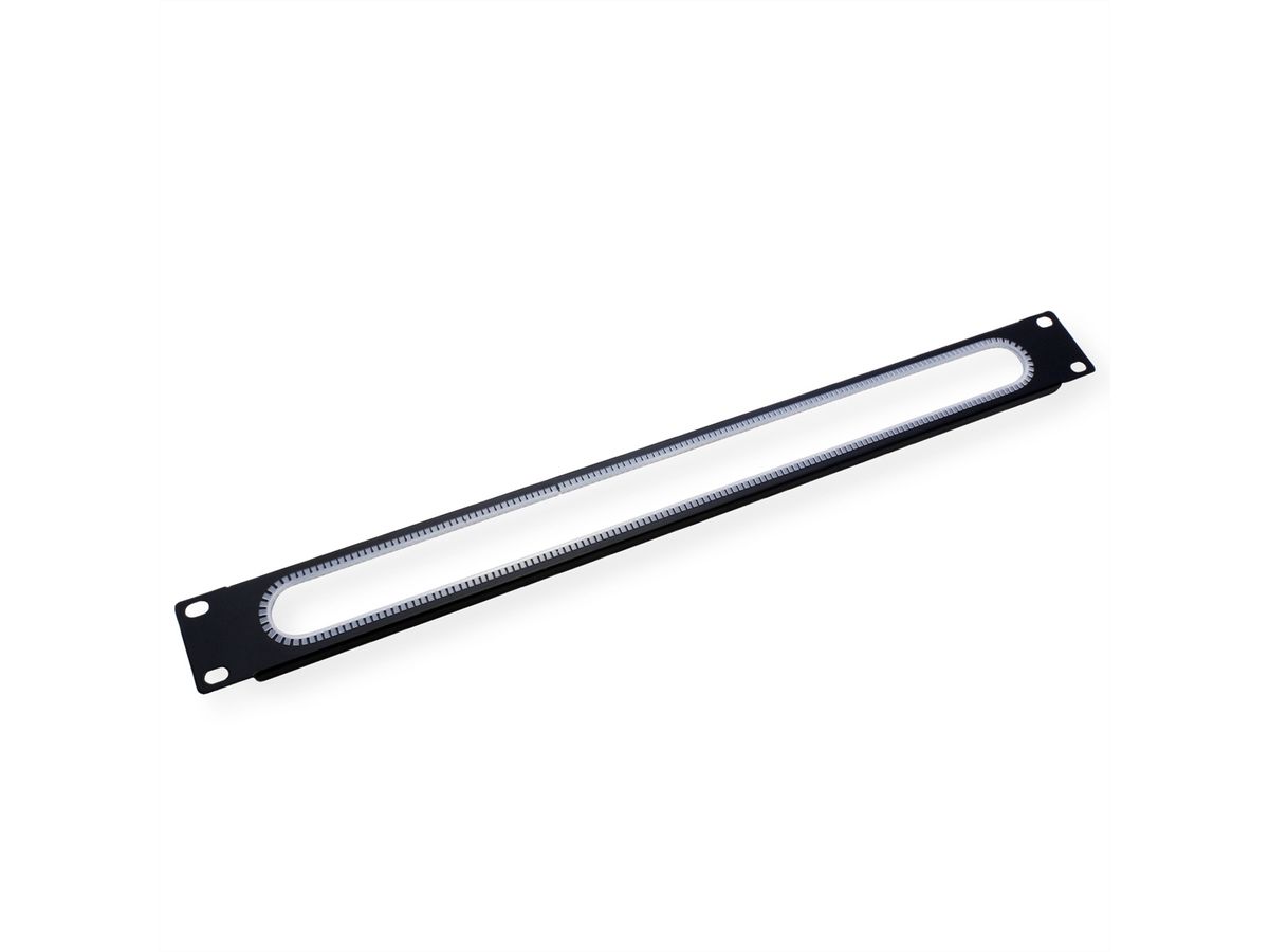 VALUE Passe-câbles 19" 1 UH, avec brosse, noir