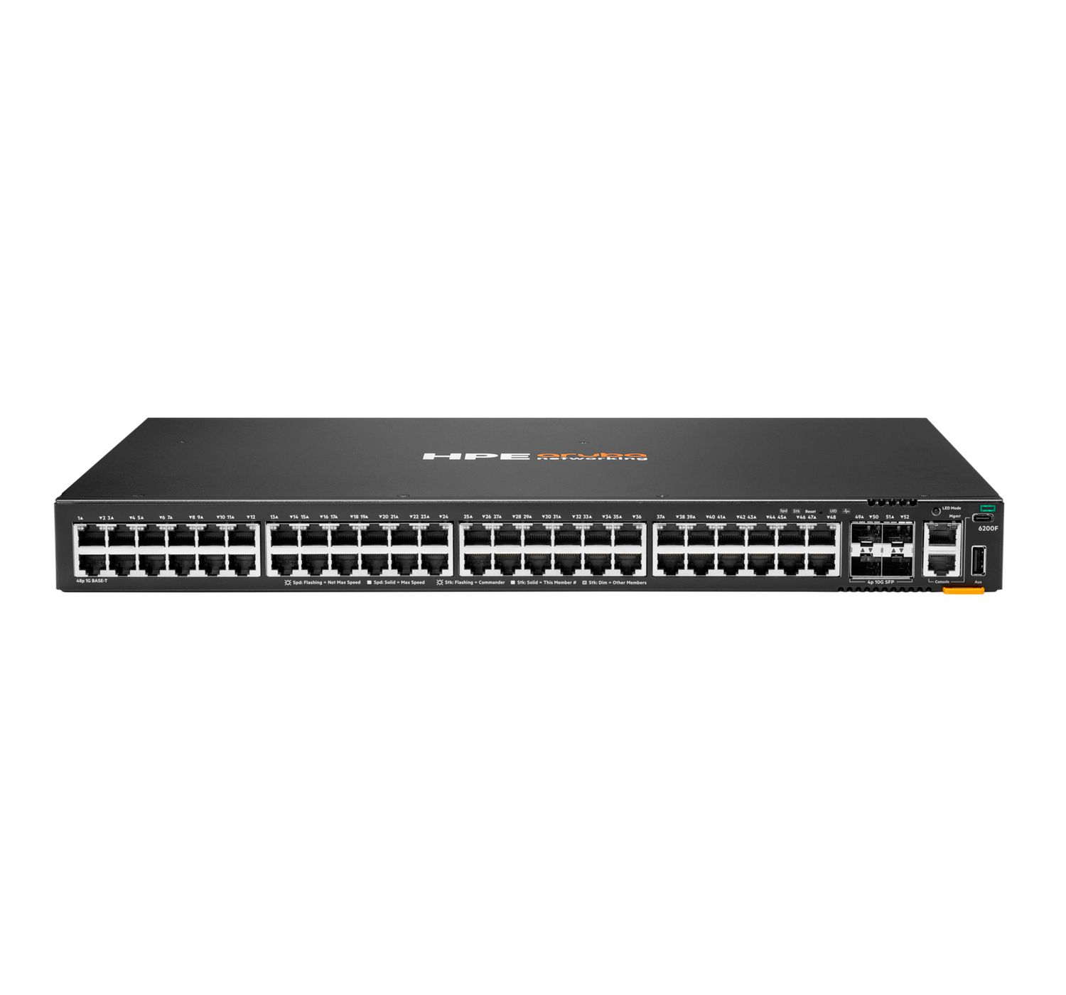 HPE Aruba Networking CX 6200F 48G 4SFP+ Géré L3 Gigabit Ethernet (10/100/1000) 1U