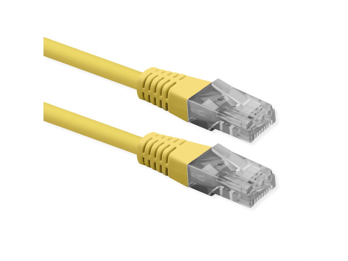 ROLINE Cordon Cat.6 (Classe E), UTP, PoE, jaune, 0,5 m