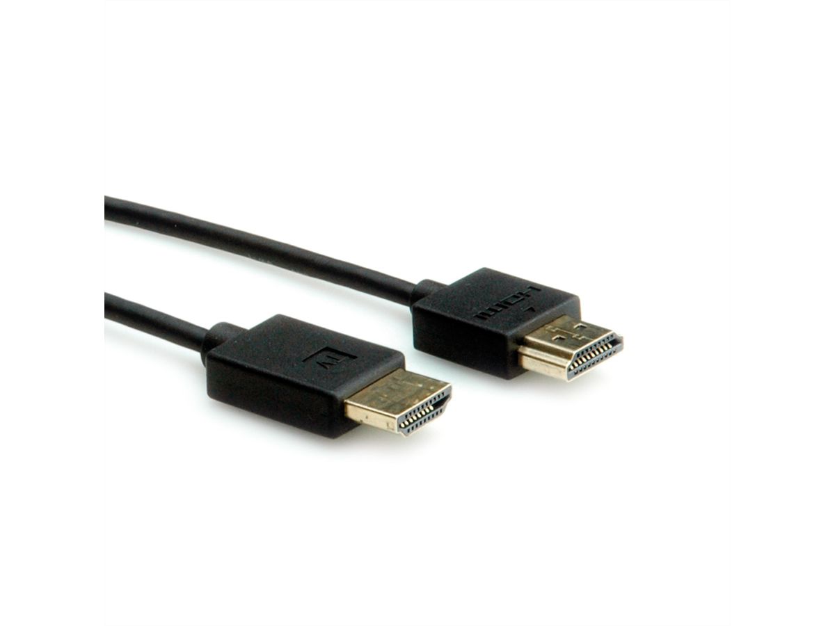 ROLINE Câble HDMI Ultra HD avec Ethernet, 4K, actif, M/M, noir, 2 m