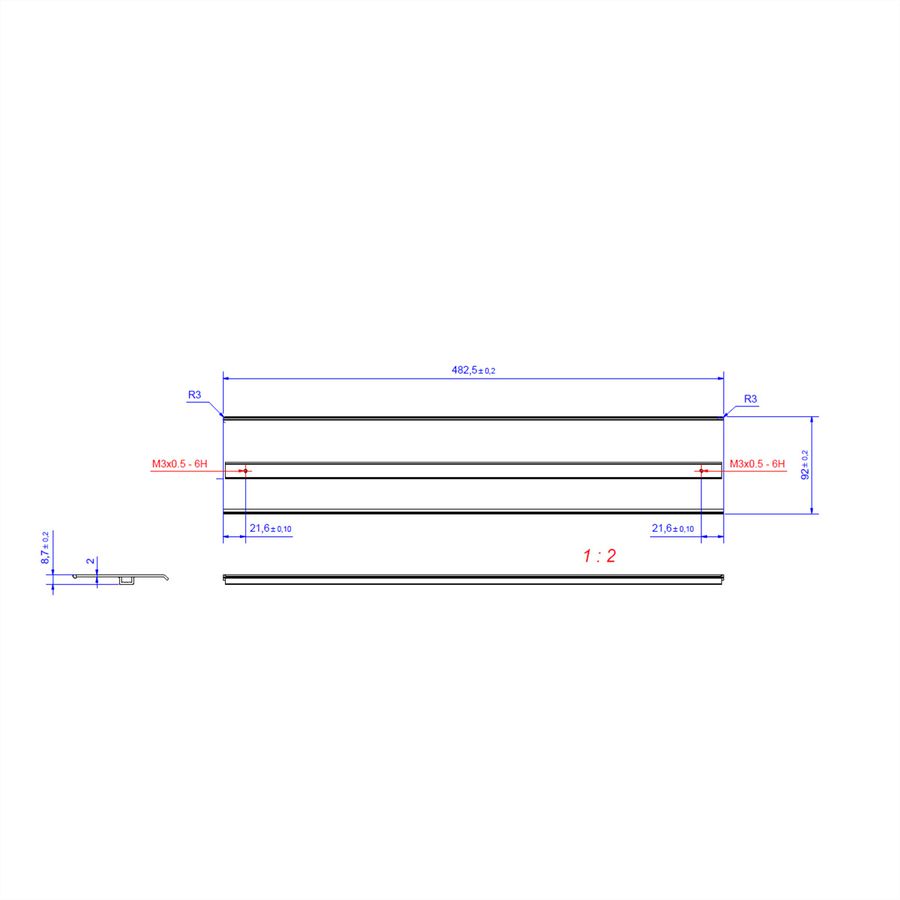 BACHMANN TOP FRAME couvercle 8x sablé et anodisé