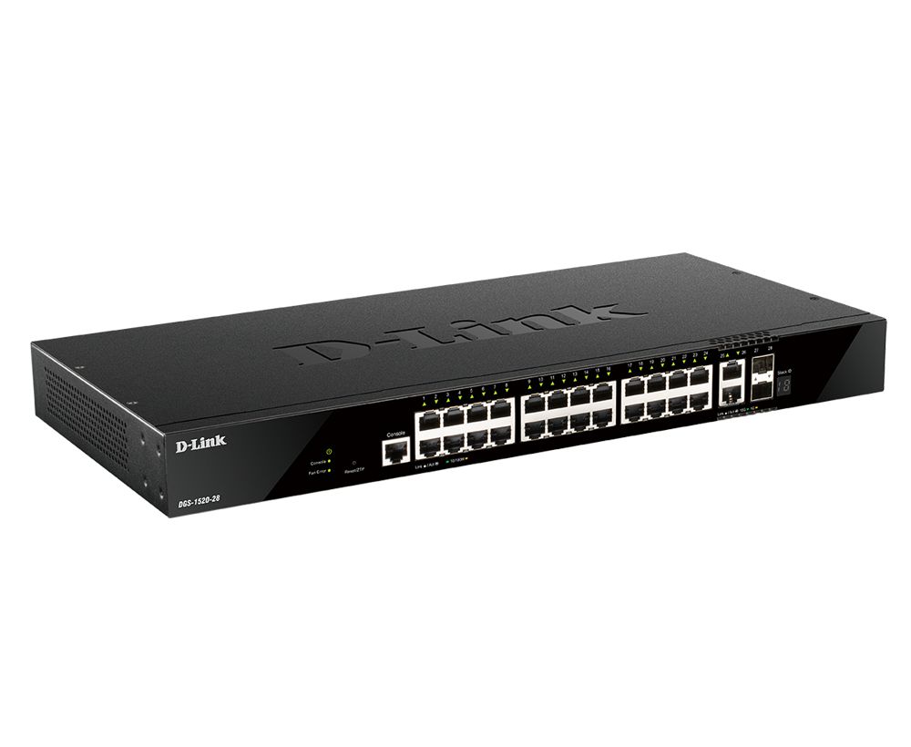D-Link DGS-1520-28 commutateur réseau Géré L3 10G Ethernet (100/1000/10000) 1U Noir