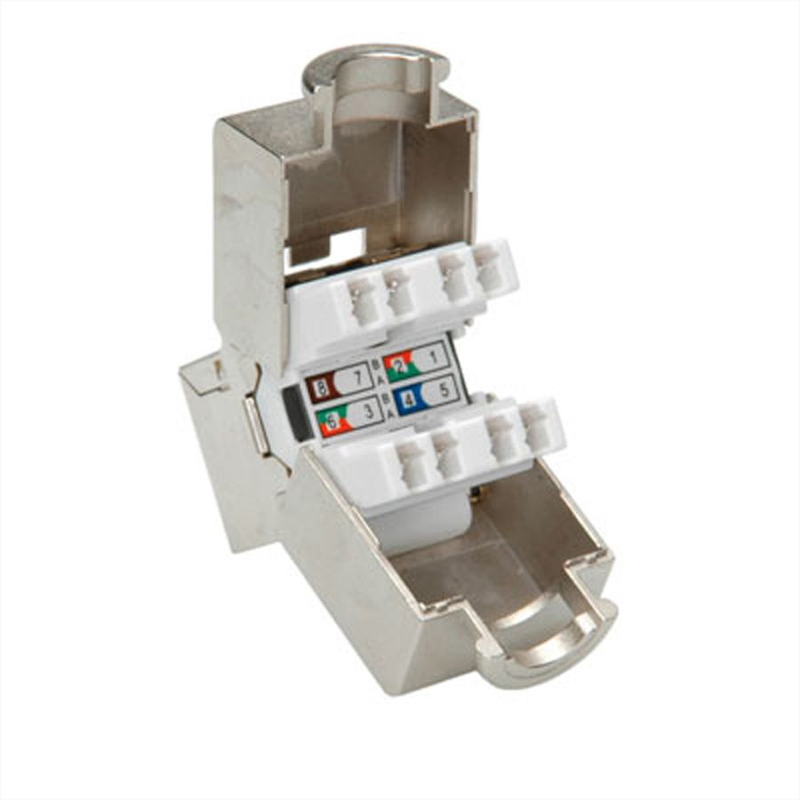 ROLINE Keystone Cat.6 (Classe E), blindé, sans outil, argent