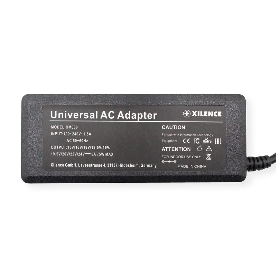 Xilence XM008 Alimentation pour ordinateur portable 75W, 9 Adapteurs