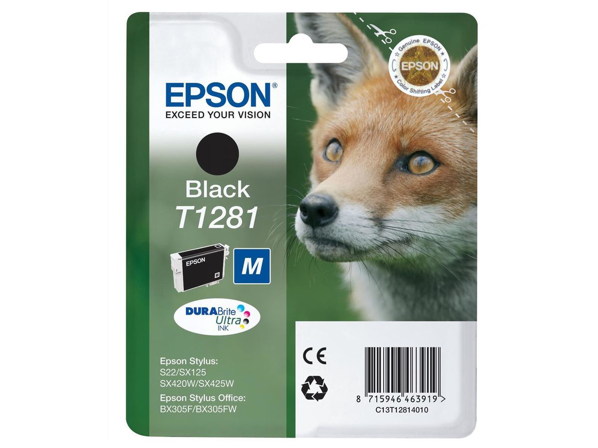Epson Singlepack Black T1281 DURABrite Ultra Ink
