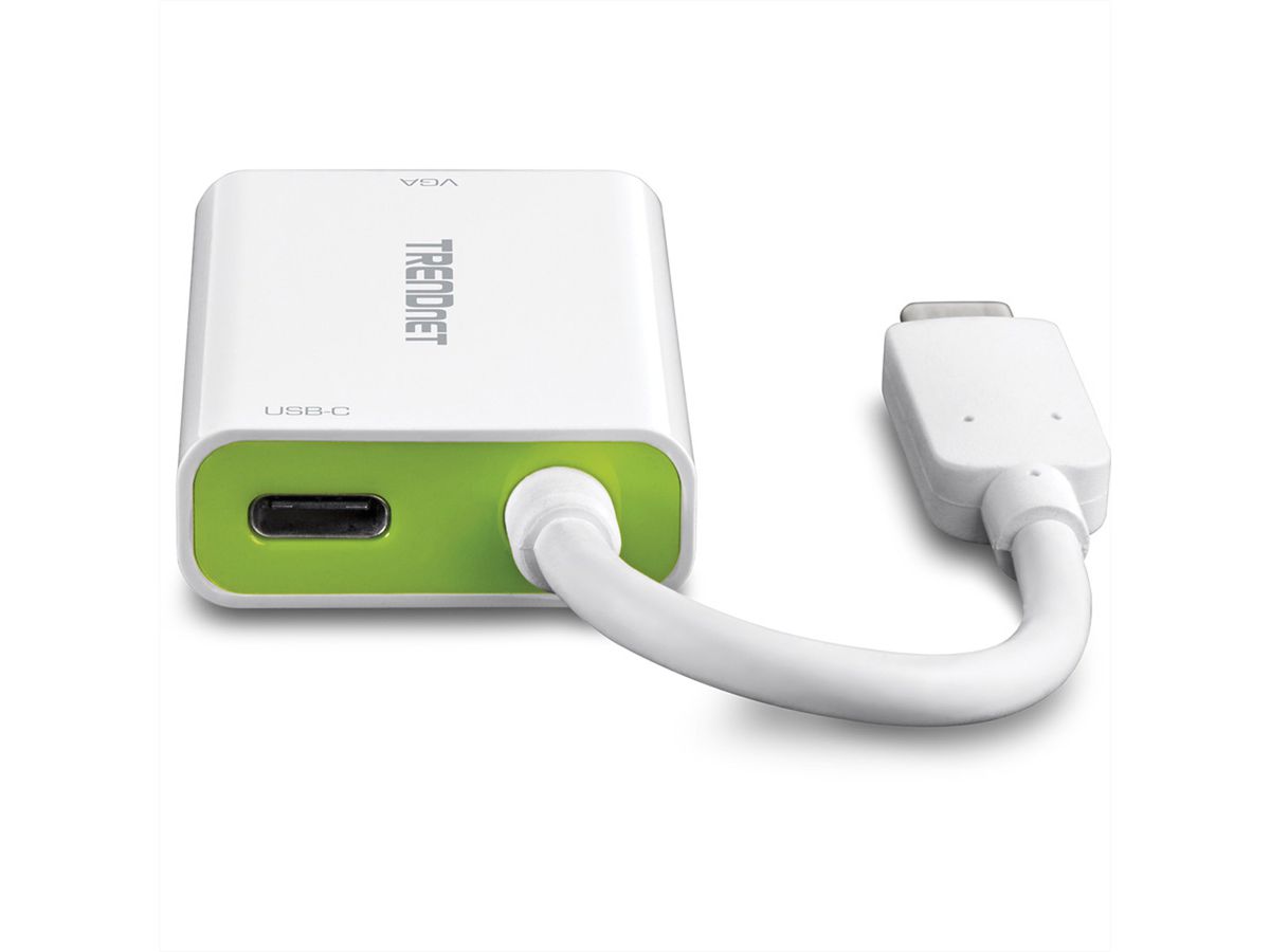 TRENDnet TUC-VGA2 USB-C VGA Blanc adaptateur et connecteur de câbles