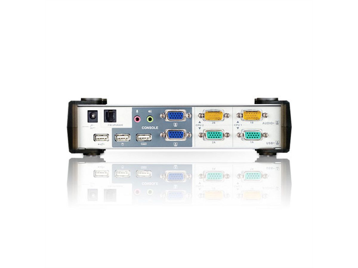 ATEN CS1742 Switch KVM 2 ports, DualView VGA, USB, USB-Hub, Audio