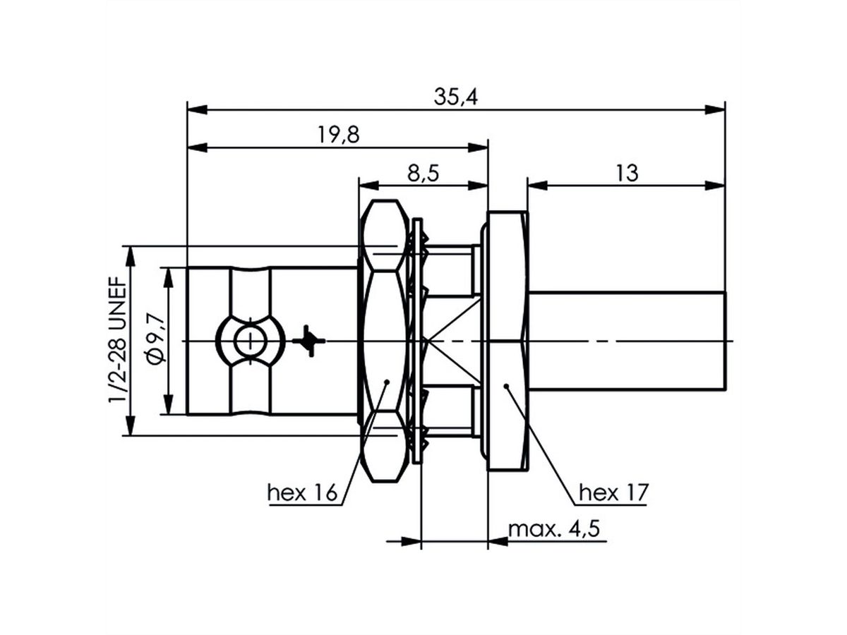 TELEGÄRTNER Prise BNC encastrable pour câble 50 ohms pour RG-58C/U
