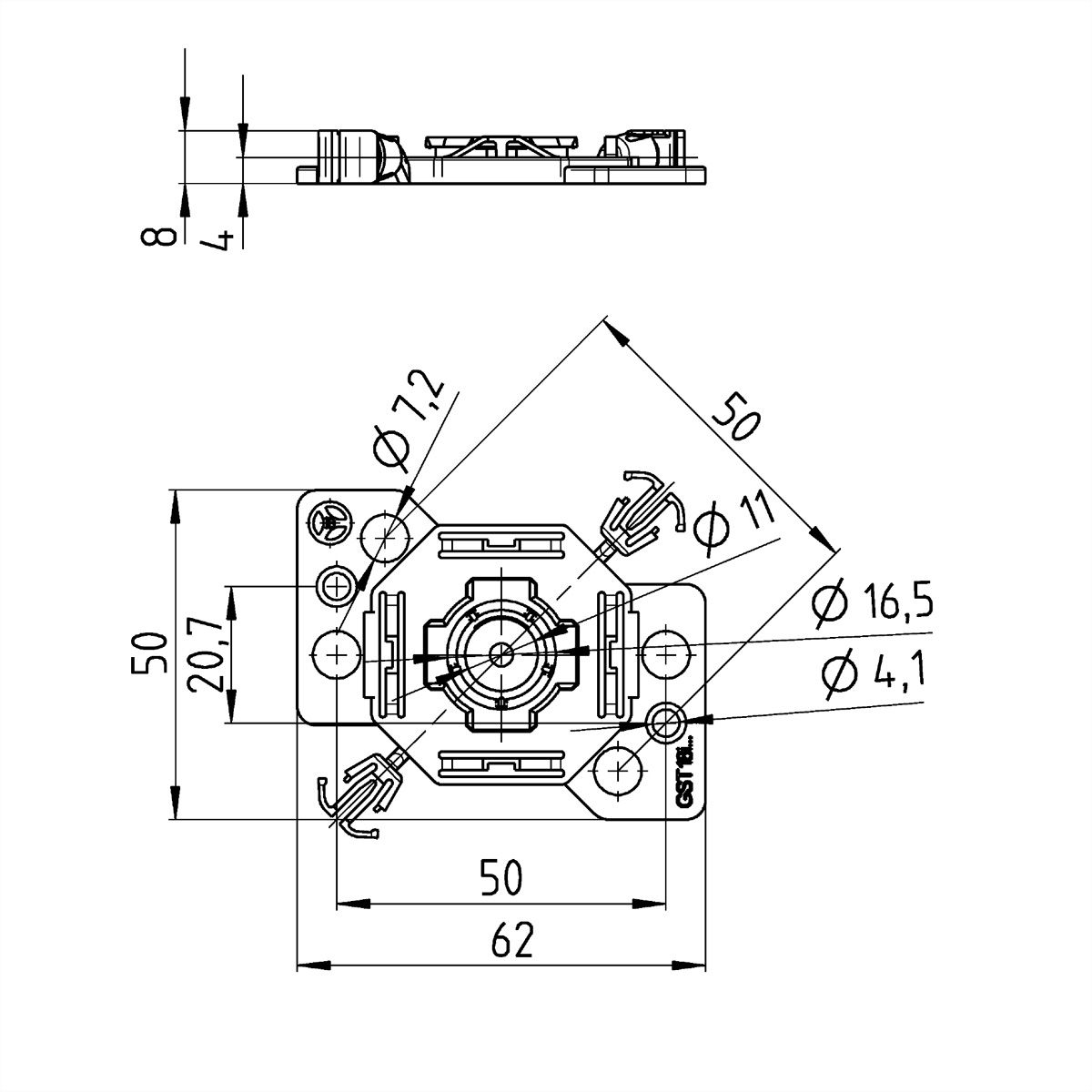 BACHMANN plaque de support pour distributeur GST18
