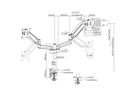 VALUE Bras double LCD, 5 articulations, fixation sur table