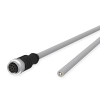 METZ CONNECT Câble de capteur/actionneur M12, codage A, M12 connecteur femelle droit - extrémité ouverte, gris, 2 m
