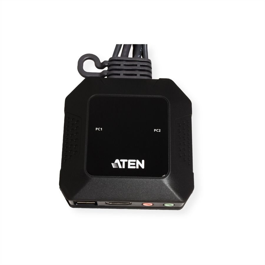 ATEN CS22H Commutateur KVM câble HDMI 4K USB 2 ports avec sélecteur de port distant