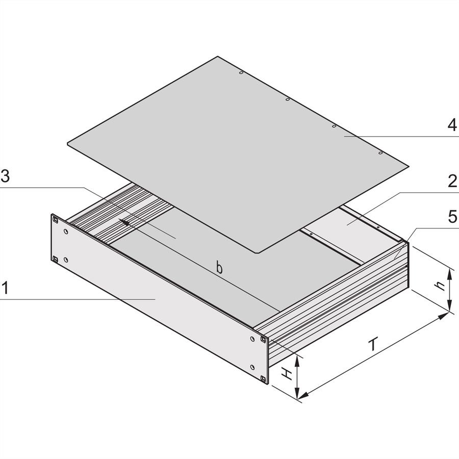 SCHROFF MultipacPRO 19" Châssis, aluminium, partie supérieure et partie inférieure, 4 U, 400 mm