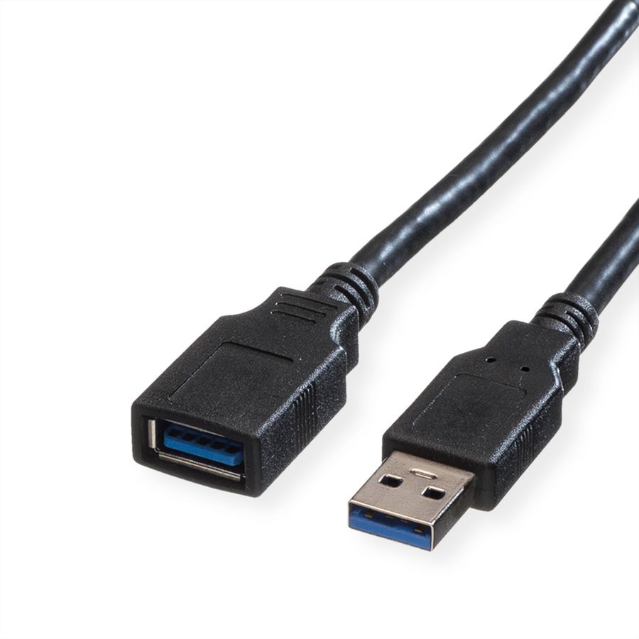 ROLINE Câble USB 3.2 Gen 1 Type A-A, M/F, noir, 0,8 m
