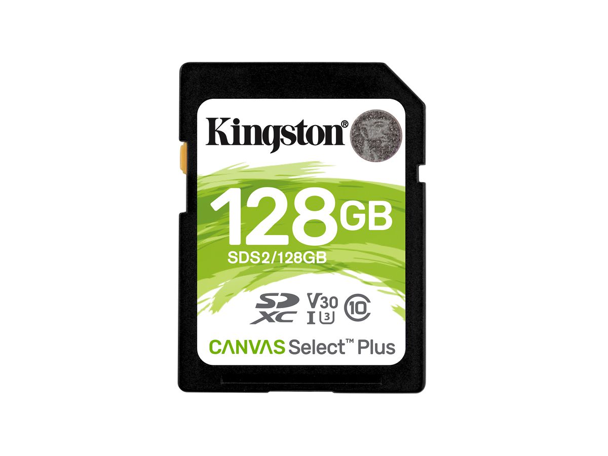 Kingston Technology Carte SDXC Canvas Select Plus 100R C10 UHS-I U3 V30 de 128 Go