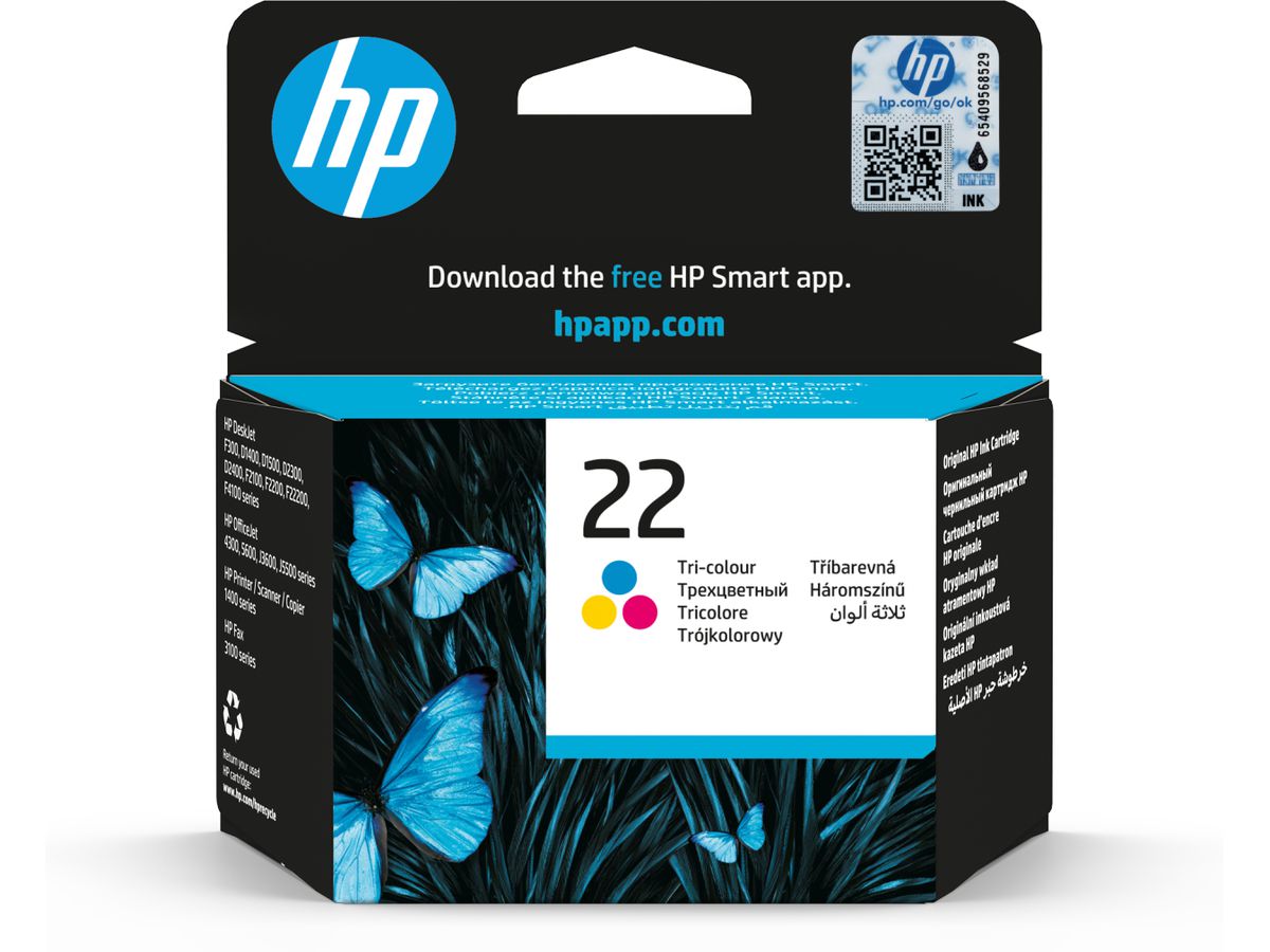 HP 22 cartouche d'encre trois couleurs authentique