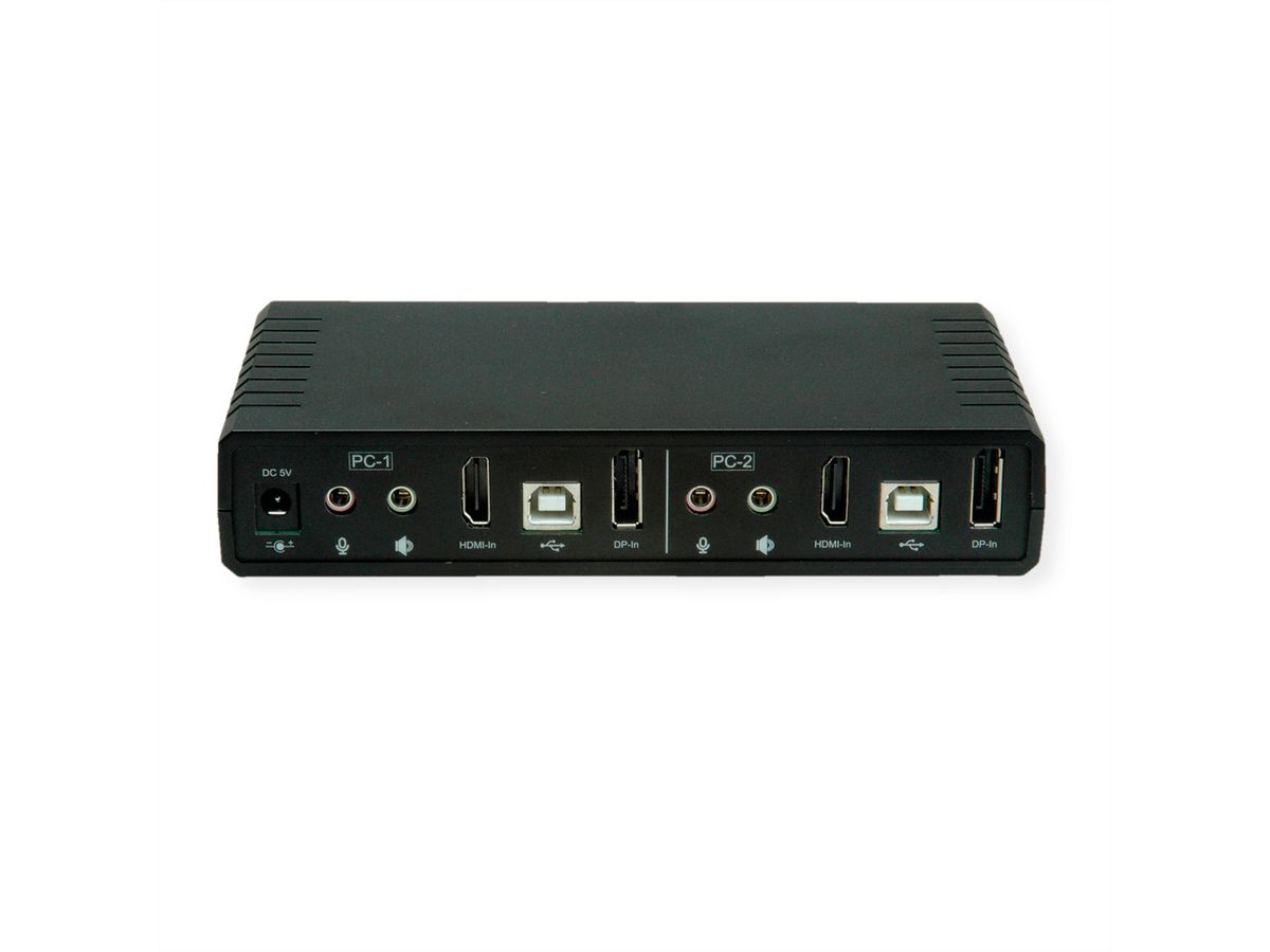 ROLINE Switch KVM Dual Head Audio, HDMI, 4K60, 1 Utilisateur - 2 PCs