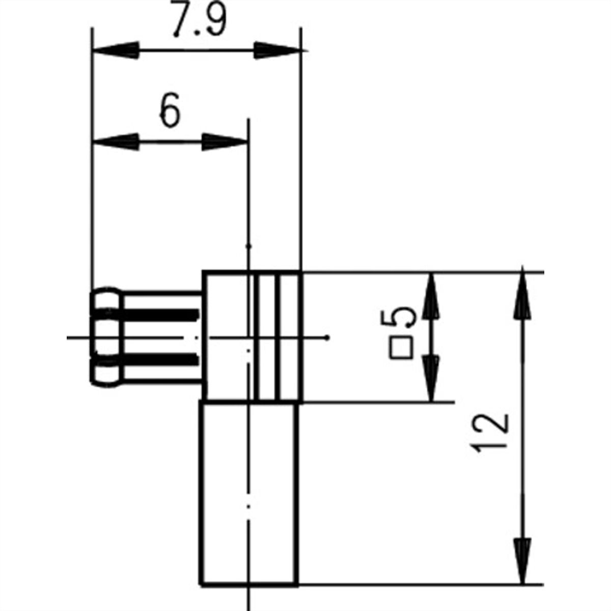 TELEGÄRTNER Connecteur MCX à angle droit pour RG-178B/U