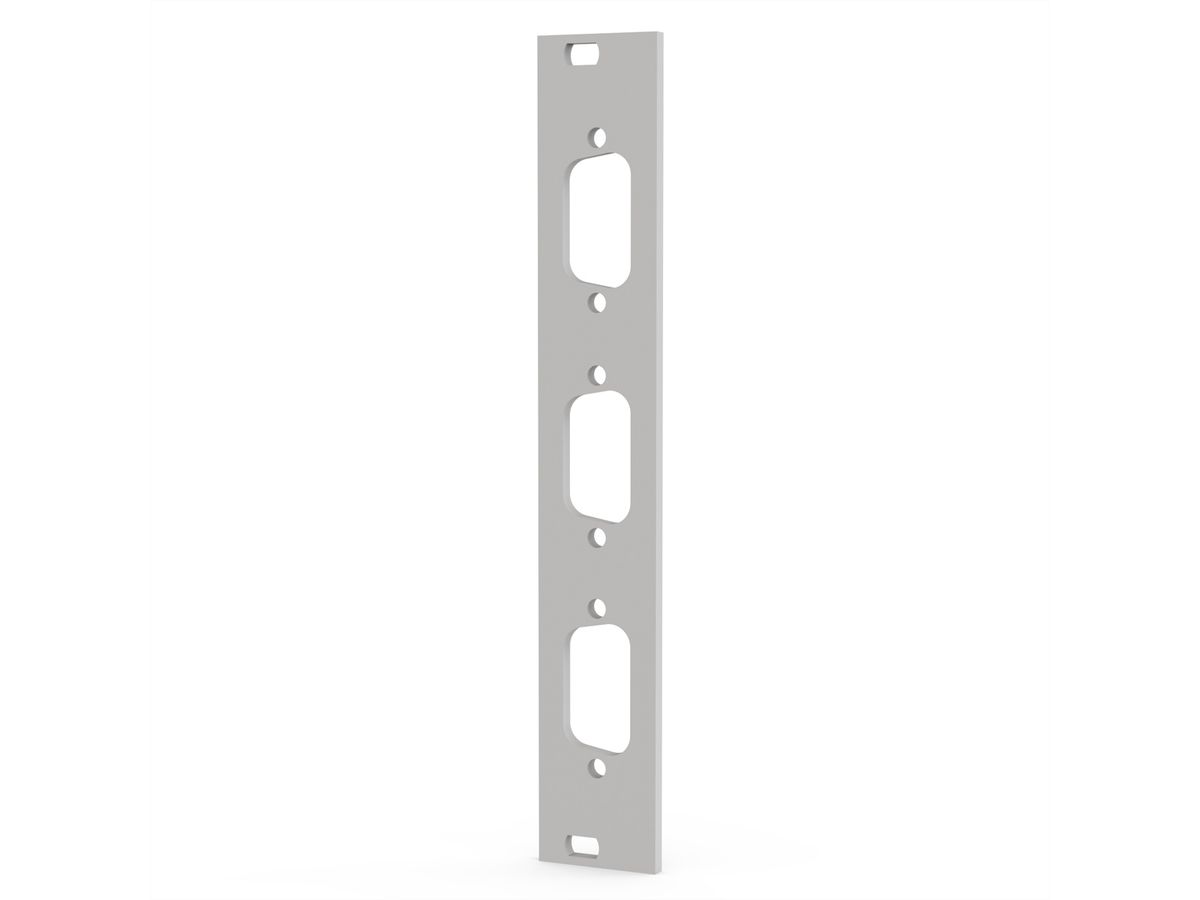 SCHROFF Face avant 19" avec découpe Sub-D, 1x9 broches, 3U, 4 F, 2,5 mm, Al, RAL 7035