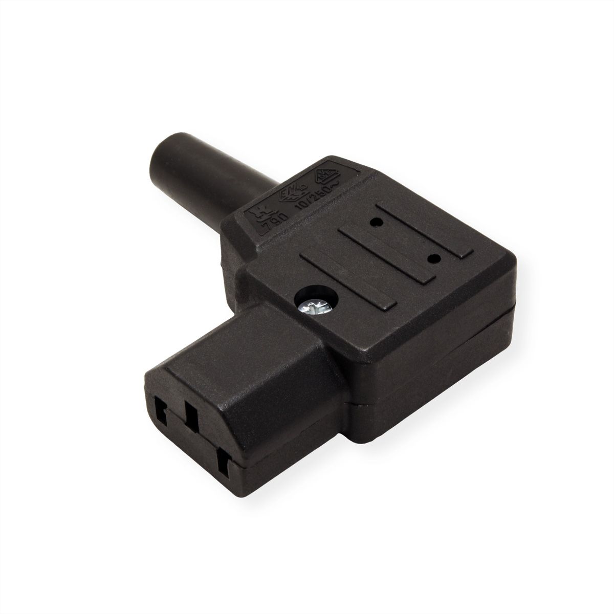 BACHMANN Coupleur IEC320 C13 10A/250VAC coudé à droite, noir