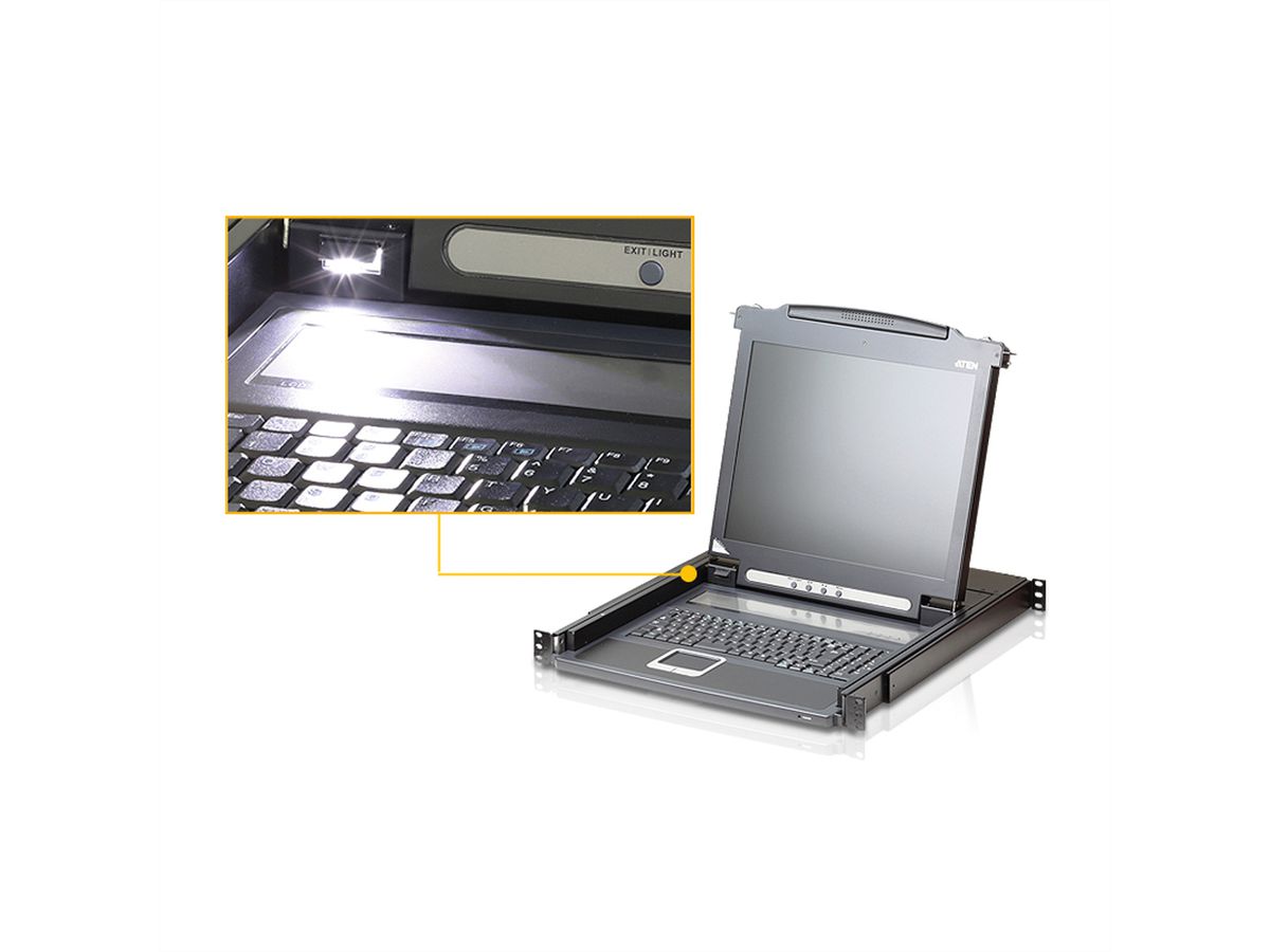 ATEN CL1000M Console KVM, LCD 43cm, VGA, PS/2, ES-Layout