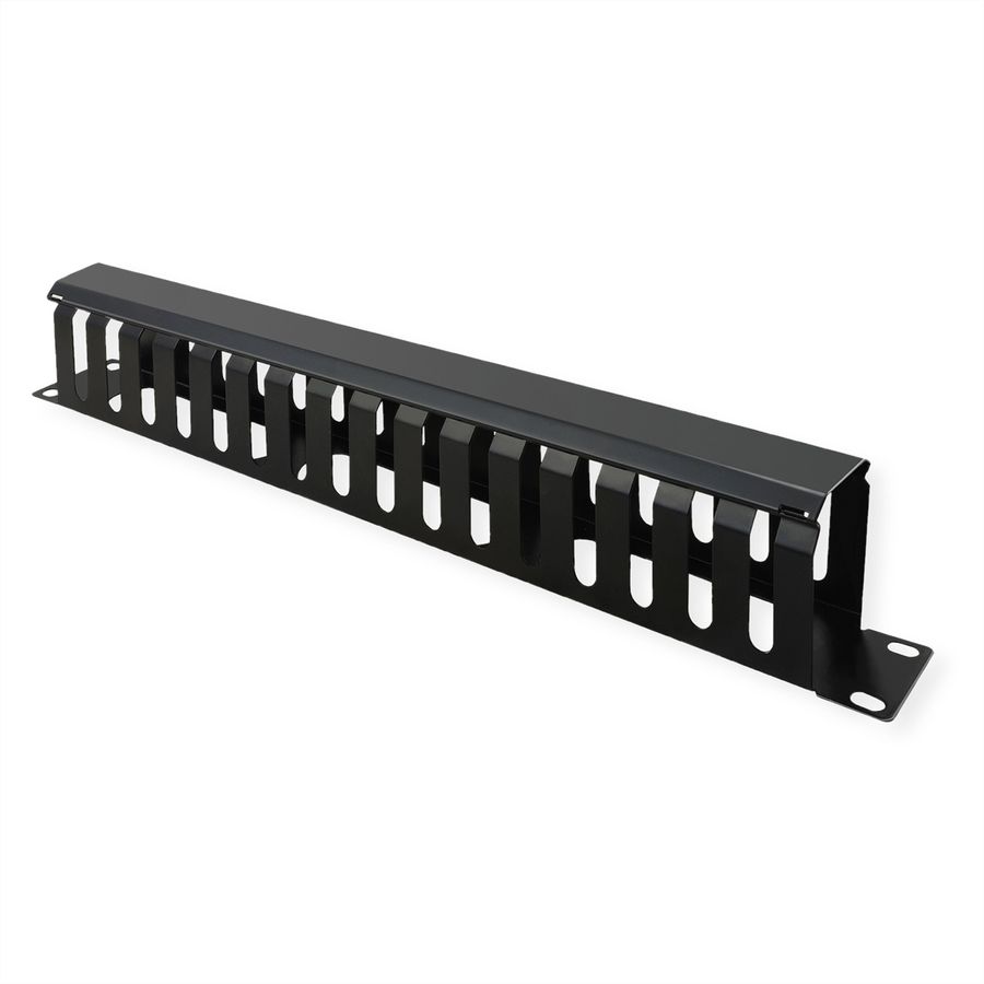 VALUE Plaque avant 19" de 1U avec canal de rangement de 40 x 80 mm, noir