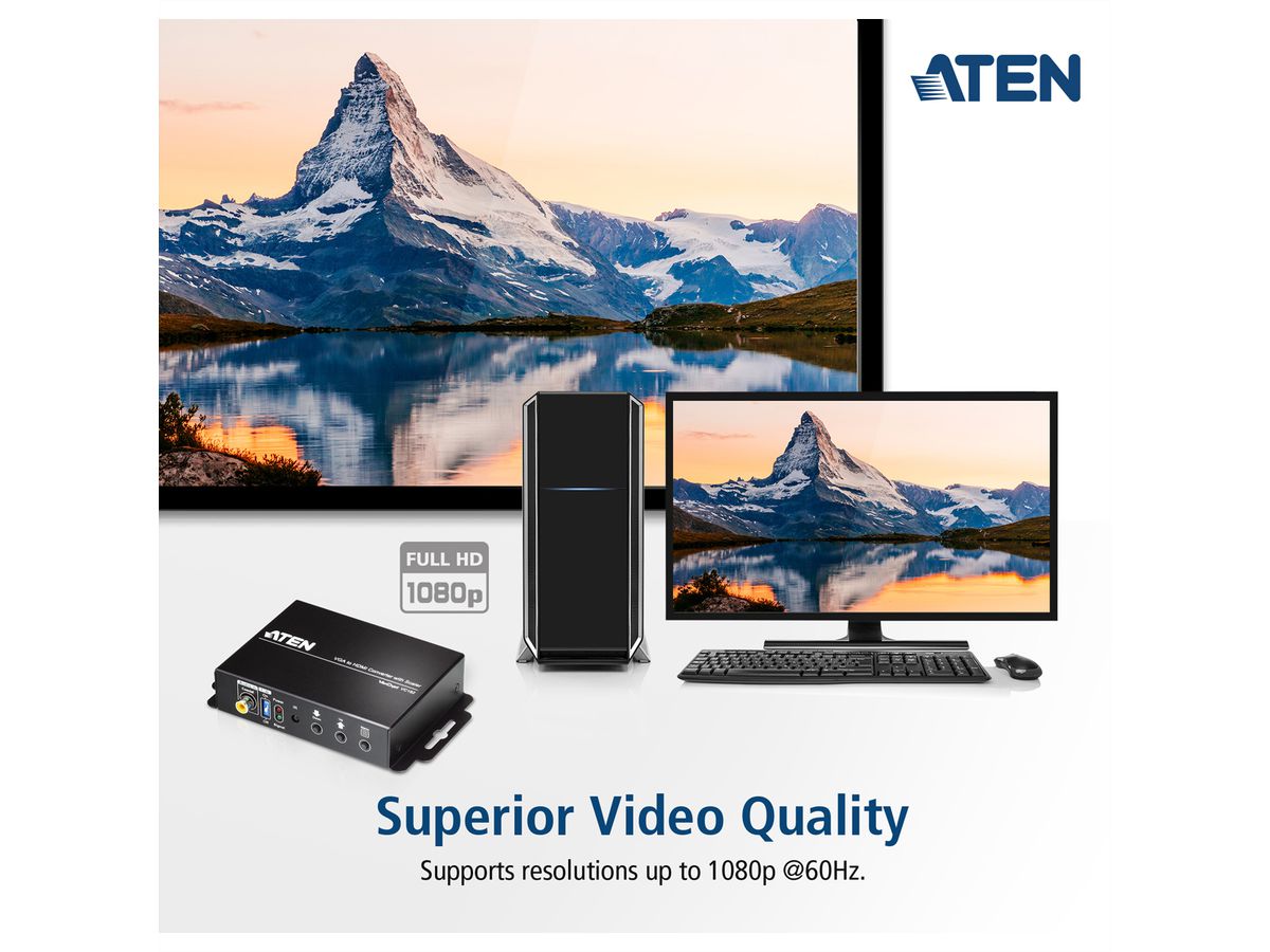 ATEN VC182 Convertisseur VGA-HDMI avec convertisseur de format d'image