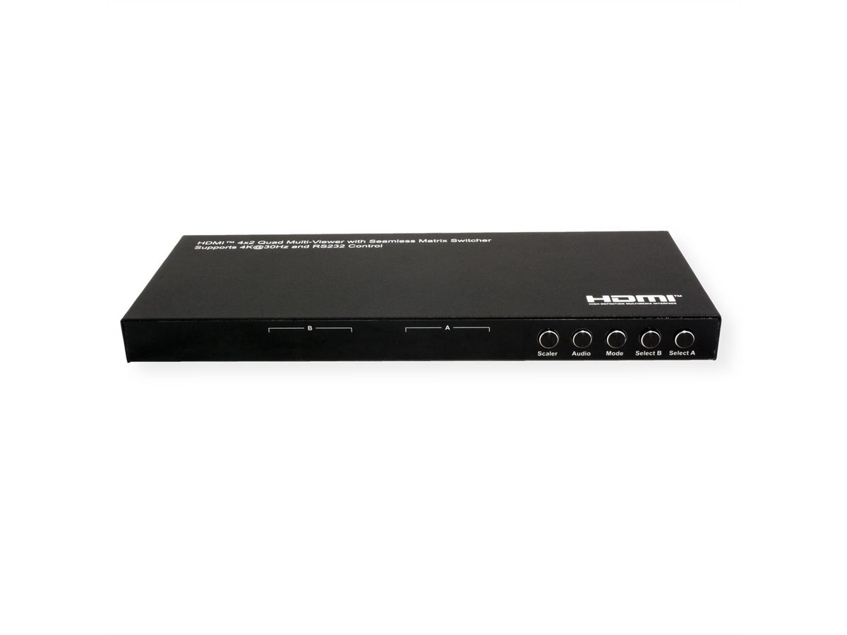 VALUE Switch matriciel HDMI 4x2 QUAD multi vues, commutation sans rupture