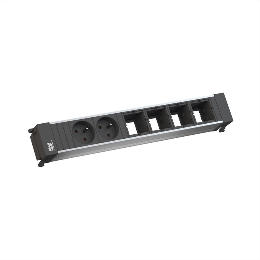 BACHMANN Power Frame 2x UTE (France), 4x modules libres, argent