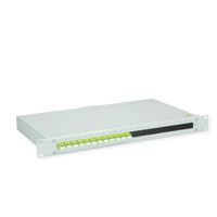TELEGÄRTNER BASIS eco Panneau fibre optique, 12x LC Duplex, vert sapin, OM5