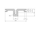 Rail horizontal arrière SCHROFF, Type AB pour guides cartes E/S arrière, 63 HP